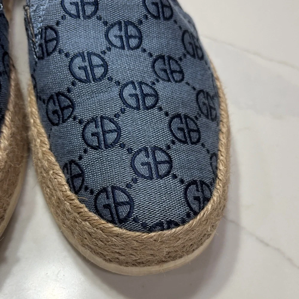Giani Bernini Blue Monogram Canvas Espadrilles